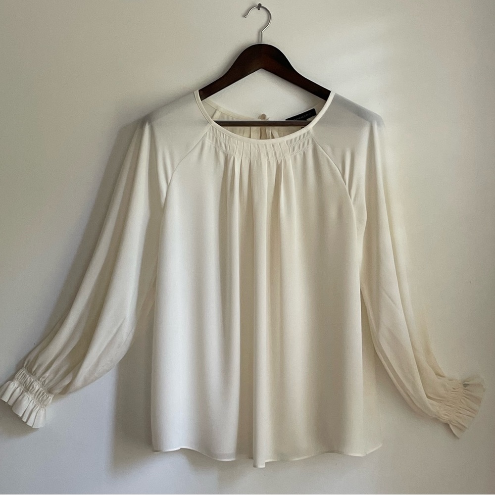Banana Republic cream blouse